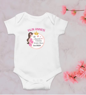 Yılın Annesi Anneler Günü Kişiye Özel Bebek Body Zıbın