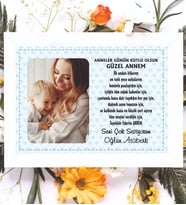 Kişiye Özel Resimli Anneler Günü Çerçeve Erkek Bebek