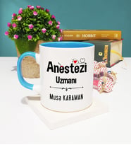Anestezi Uzmanı Tasarımlı Kişiye Özel Anestezi Uzmanı Kupa Bardak Mavi