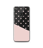 Çapraz Pembe Tasarımlı Süper Şeffaf Silikon Telefon Kılıfı Huawei P9 Lite (2017)