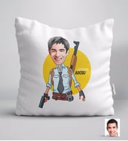 BK Gift Kişiye Özel Erkek PUBG Karikatürlü Yastık-1 (Beyaz)