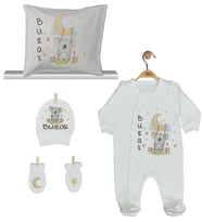 Pia Baby Gl 1911-04 İsme Özel Yastık Tulum Set