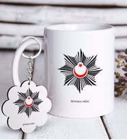 BK Gift Kişiye Özel Mesleki Polis Beyaz Kupa ve Anahtarlık Hediye Seti-1 (Model 1)