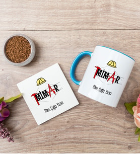 Mimar Mavi Kupa Bardak Ve Bardak Altlığı Seti