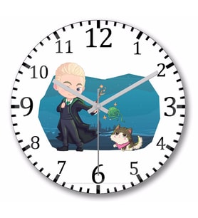 Harry Potter Draco And Kitten Duvar Saati Bombeli Gercek Cam