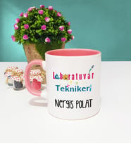 Laboratuvar Teknikeri Kupa Bardak Pembe