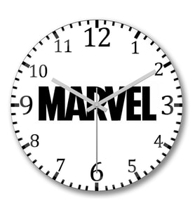 Marvel  Duvar Saati Bombeli Gercek Cam