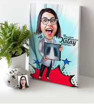 BK Gift Kişiye Özel Bayan Radyoloji Uzmanı Karikatür Kanvas Tablo 30x50cm 1