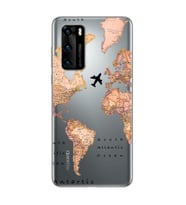 Transparan Harita Tasarım Süper Şeffaf Silikon Telefon Kılıfı Huawei P40 Pro