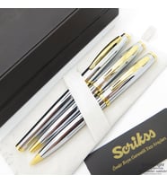 Scrikss 39 3'lü Takım Gold Krom  Roller Kalem + Tükenmez Kalem + Versatil Kalem Seti  Scrikss Oscar  İsme Özel Kalem  Hediyelik Kalem