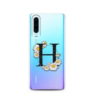 Papatya Harf Tasarım Süper Şeffaf Silikon Telefon Kılıfı Huawei P30   H-Harfi