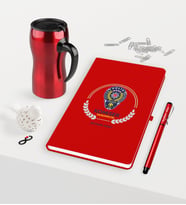 BK Gift Kişiye Özel Komiser Yardımcısı Temalı Kırmızı Defter Kalem Termos Mug Seti - 2 (Model 1)