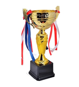 Avessa 34 cm Kupa Siyah Zemin Kupa Madalya Gold Kaplama Y119A Ücr