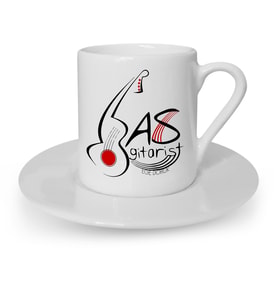 BK Gift Kişiye Özel Mesleki Bas Gitarist Türk Kahvesi Fincanı  1
