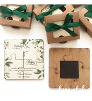 Puzzle Ahşap Magnet yada Davetiye *Nişan - Kına - Nikah - Düğün* Hediyelikleri 30 Adet
