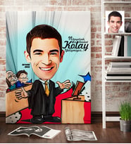BK Gift Kişiye Özel Bay Avukat Karikatür Kanvas Tablo 70x100cm 3