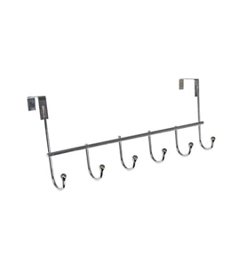 Kapı Arkası Askılık 6 Kancalı Metal (Gümüş)