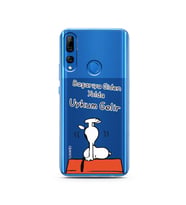 Snoopy Tasarımlı Süper Şeffaf Silikon Telefon Kılıfı Huawei Y9 Prime 2019