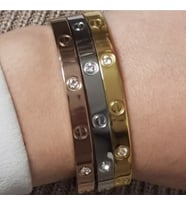 Kararmaz kartier model Kombin Çelik Bileklik