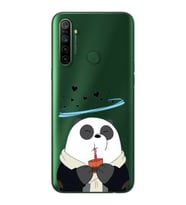 Panda Tasarımlı Süper Şeffaf Silikon Telefon Kılıfı Oppo Realmi 5i