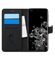 Microsonic Samsung Galaxy S20 Ultra Kılıf Fabric Book Wallet Siyah