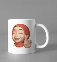Emoji Kız Tesettürlü Stiker Kupası