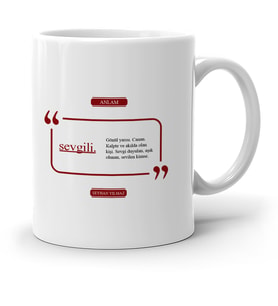 BK Gift Kişiye Özel Sevgili Beyaz Kupa Bardak  2
