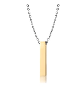 Chavin Uzun Bar Sarı Gold Çelik Erkek Beyan Kolye Zincir ef33sr