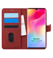 Microsonic Xiaomi Mi Note 10 Lite Kılıf Fabric Book Wallet Kırmızı