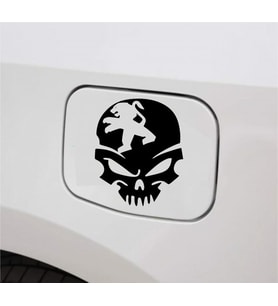 Araba Depo Kapağı Sticker Peugeot Kuru Kafa Oto Sticker 2 Adet