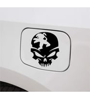 Araba Depo Kapağı Sticker Peugeot Kuru Kafa Oto Sticker 2 Adet