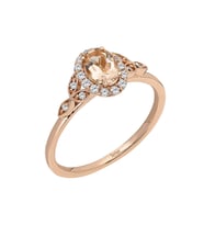 Sirius Pırlanta ve Oval Morganite Taşlı Rüya Yüzük 0717R0274