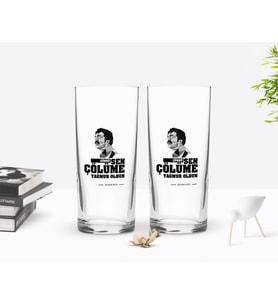 BK Gift Kişiye Özel Renkli Baskılı Çünkü Sen Çölüme Yağmur Oldun Tasarımlı İkili Rakı Bardağı Seti-5 (Beyaz)