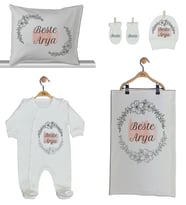 Pia Baby GL 1908-02 İsme Özel Beşli Tulum Set