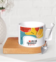 BK Gift Kişiye Özel En İyi Öğretmen Ahşap Altlıklı Seramik Fincan-5 (Beyaz)