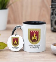 Kara Kuvvetleri Amblemi Siyah Kupa Bardak Ve Anahtarlık Set