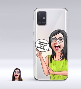 BK Gift Kişiye Özel Bayan Kolay Yetişmiyor Karikatürlü Samsung Galaxy A51 İnce Şeffaf Silikon Telefon Kapağı-5 (Beyaz)
