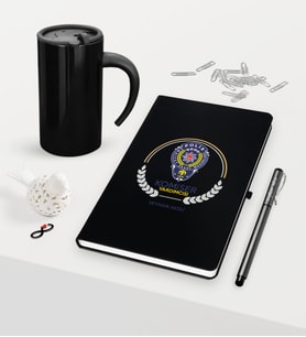 BK Gift Kişiye Özel Komiser Yardımcısı Temalı Siyah Defter Kalem Termos Mug Seti - 2 (Model 1)
