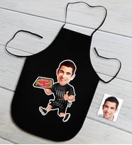 BK Gift Kişiye Özel Bay Chef Karikatürlü Siyah Mutfak Önlüğü-2