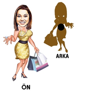 Kişiye Özel Bayan Karikatürlü Ahşap Magnet Model-3