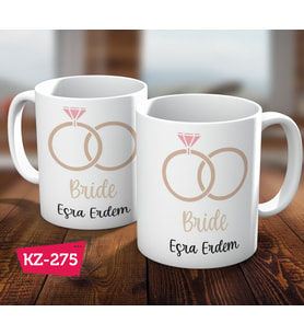 Bride Geline Özel  İsimli Kişiye Özel Hediye Kupa Bardak