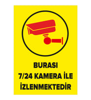 MIGNATIS - Burasi 7-24 Kamera İle İzlenmektedir Levhası - Sac Malzeme 50x70cm