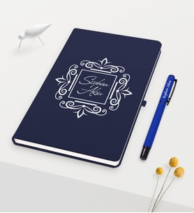 BK Gift Kişiye Özel İsimli Lacivert Defter Kalem Seti - 1 (Model 1)