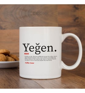 Lügatçe Yeğen İsme Özel Kupa (Beyaz)
