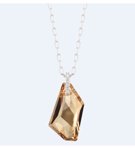 Monemel Sarı Swarovski Taşlı Kolye (Altın Kaplama) Sevgililer Günü Hediyesi