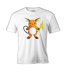 Pokemon - Raichu Beyaz Erkek Tshirt