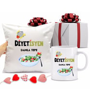 Diyetisyen Bardağı ve Yastığı Hediye Seti (Model 1)