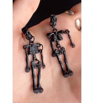 İskelet Kuru Kafa Sallantılı Unisex Küpe bck36 (Siyah)