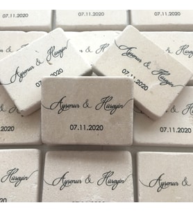 Doğal Taş Magnet *Nişan - Kına - Nikah - Düğün* Hediyelikleri 30 Adet