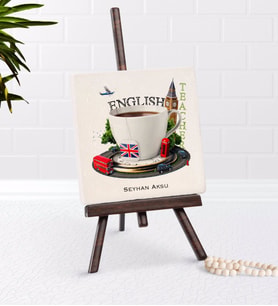 BK Gift Kişiye Özel İngilizce Öğretmeni Şovaleli Doğal Taş-8 (Beyaz)